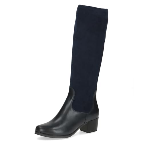 Bottes femme à talon bloc CAPRICE avec tige stretch élégante en noir