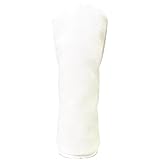 Sacolin White Golf Driver Headcover, Pu Leather, Soft Plush Interior, Double Elastic Band, Classic Blank Style Golf Club Head Cover for No. 1 Wood and Fairway Wood, Prevents Wear