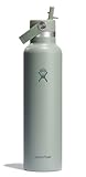 Hydro Flask Water Bottle - Insulated Stainless Steel - Straw Lid, Non Spill, Leakproof 24 Oz Agave Green
