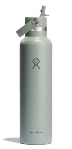 Image of Hydro Flask Water Bottle - Insulated Stainless Steel - Straw Lid, Non Spill, Leakproof 24 Oz Agave Green