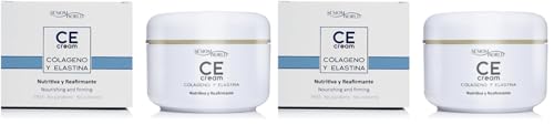 Crema nutritiva sesioMWorld para el cuidado facial diario, pack de 2 cremas antiedad con elastina