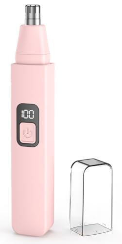 VOTEYO Nose Hair Trimmer Rechargeable Cordless Painless Ear Eyebrow Trimming Tool Dual Edge Blades Razor Easy Cleansing with LED Light for Man Woman