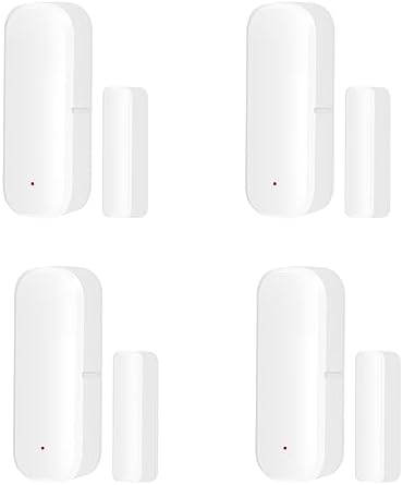 Paquete de 4 Sensores WiFi TUYA para Puerta - Alarma Inteligente Con Notificación, Control de Aplicación y Sensor Magnético de Contacto Abierto para S...