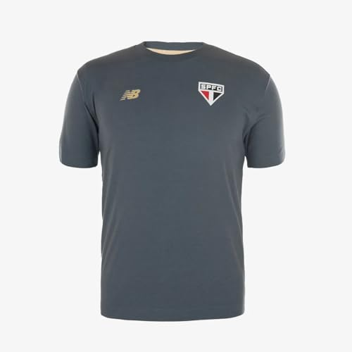 Camiseta Masculina NB Viagem SPFC 2025, Cinza Blacktop, GG