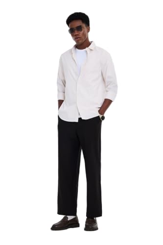Image of SNITCH Men Formal Shirt for Office & Smart Casual | Regular Fit Spread Collar Vertical Pinstripes | Breathable Cotton Blend Stretch Full Sleeve Button Shirt