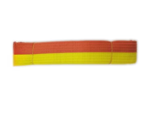 Pandiui23 Cinturón Profesional de Taekwondo Karate Judo Doble Envoltura Artes Marciales Raya Cinturón Deportivo (1, Amarillo Naranja, 2.6M)