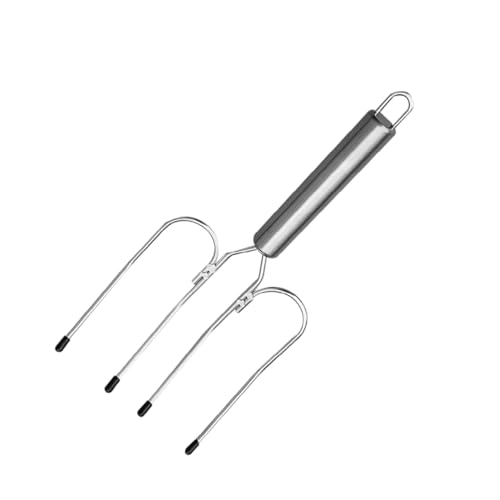 Ciieeo Stainless Steel Multi Prong Bbq Fork Heavy Duty Turkey Meat Serving Tool Stylish Barbecue Fork for Grilling Chicken Beef and Pork Easy to Use with Smooth Handle