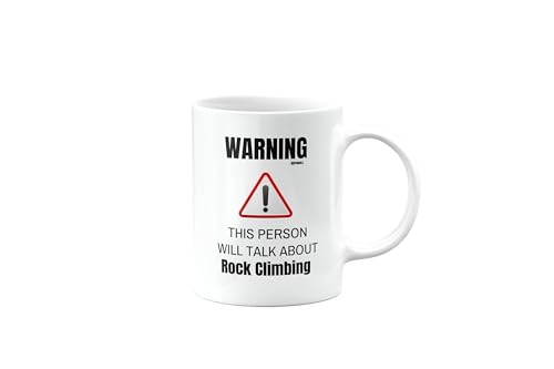 MIPOMALL Rock Climbing Mug for Rock Climber, Funny Birthday Gifts for Men or Women, Secret Santa, Presents for Christmas, Warning This Person Will Talk About, mm-CA_211_87 MIPOMALL Rock Climbing Mug for Rock Climber, Funny Birthday Gifts for Men or Women, Secret Santa, Presents for Christmas, Warning This Person Will Talk About, mm-CA_211_87