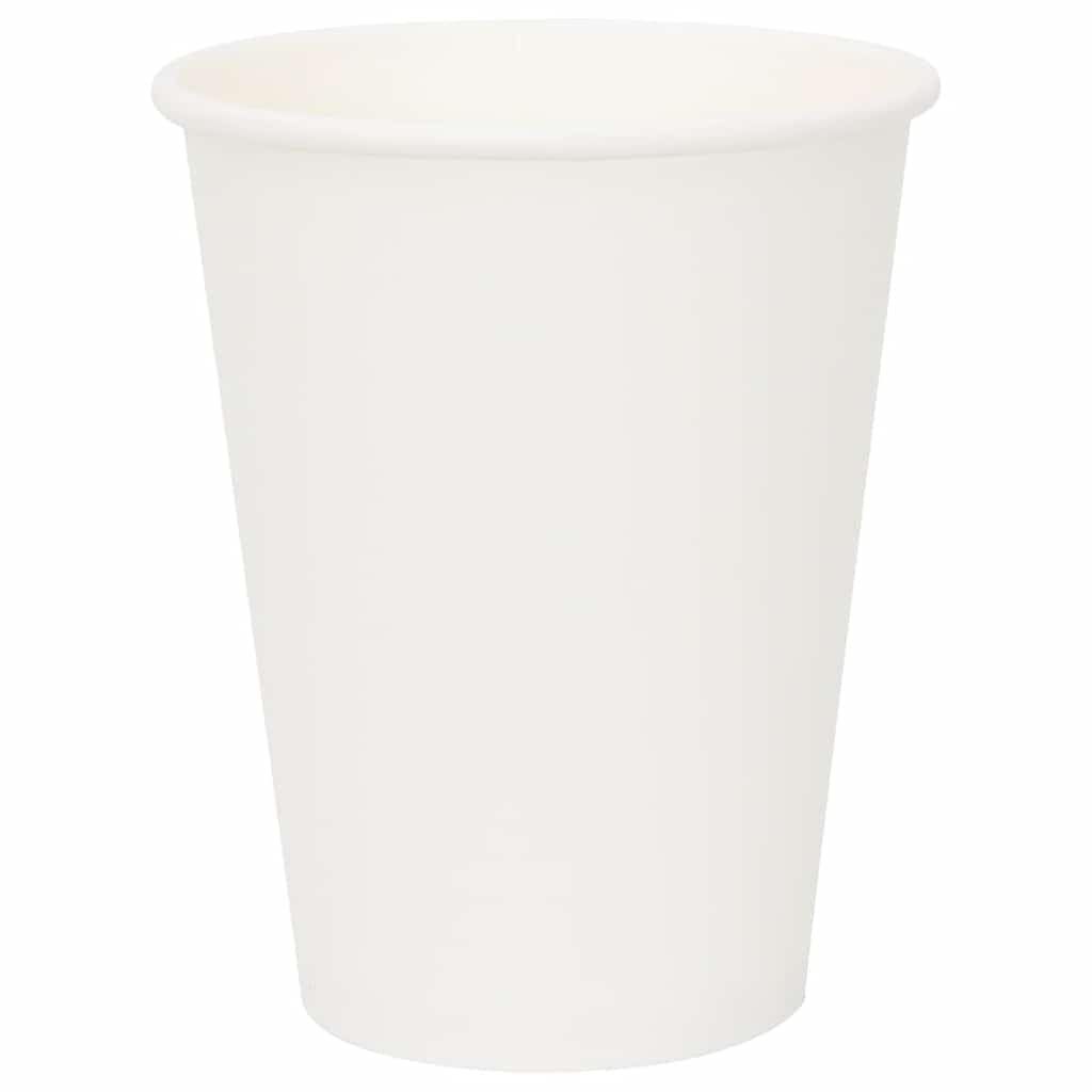 1000 bicchieri di carta con coperchio, 300 ml, a prova di perdite, usa e getta, per viaggi, ufficio e feste, colore bianco