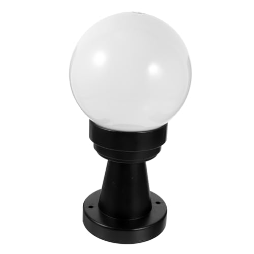 Lurrose Pantalla De Lámpara Para Exteriores Para Poste De Jardín, Cubierta De Lámpara De Globo Blanca, Decorativa Para Pilares y Cercas, Resistente, Montaje Fácil, Iluminación Exterior, 1 Unidad