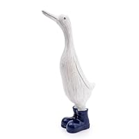 Home Deco London Resin Ducks in Wellies Lovely Decorative Ornament - Great Gift Idea (Resin Duck With Wellies Large Navy)