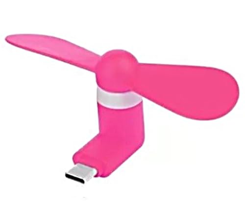 Image of Duxk-1 No /Pc /Quantity of Mini Type-C -2-Blade High Speed USB Mobile Cooler Fan Support with All Android Type-C Smatphones with OTG Function (Any Colour As Per Availblity) (Pink)