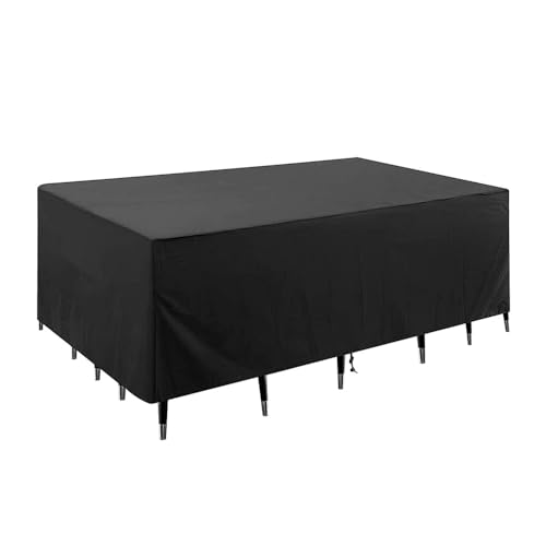 La Mejor Recopilación de Sillas de comedor de jardín los mejores 5. 48 WZDK Funda para Muebles de Jardín, Funda Protectoras de Exterior, Cubierta de Mesas Rectangular, Impermeable,Funda Protectora para Muebles Mesa, sillas, sofá (230 x 165 x 80cm)