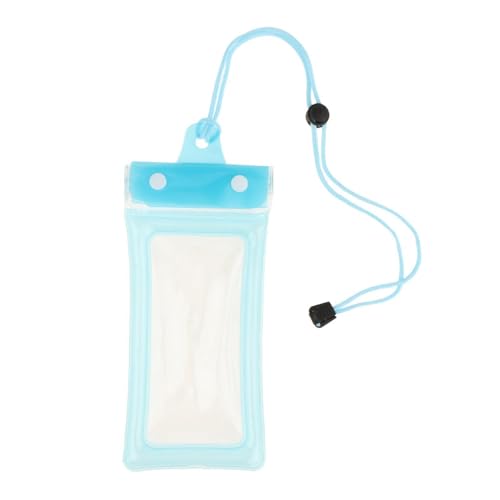 Bolsa de secado impermeable para móviles en actividades de playa y kayak azul