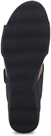 Dansko Maddy Slip-On Wedge Sandal for Women – Comfortable Wedge Shoes with Arch Support –Fully Adjustable Straps with Hook & Loop Closure– Lightweight Rubber Outsole Black Sandals 7.5-8 M US | Image 2