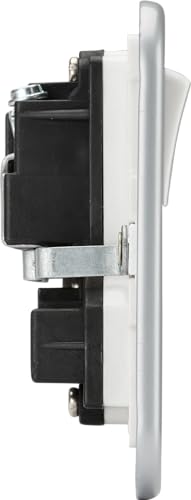 Knightbridge Metal Clad 13A 2G DP Switched Socket with neon, Grey - Image 2