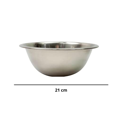 Jogo Com 3 Tigelas De Aço Inox Cozinha 19, 21 E 23 Cm