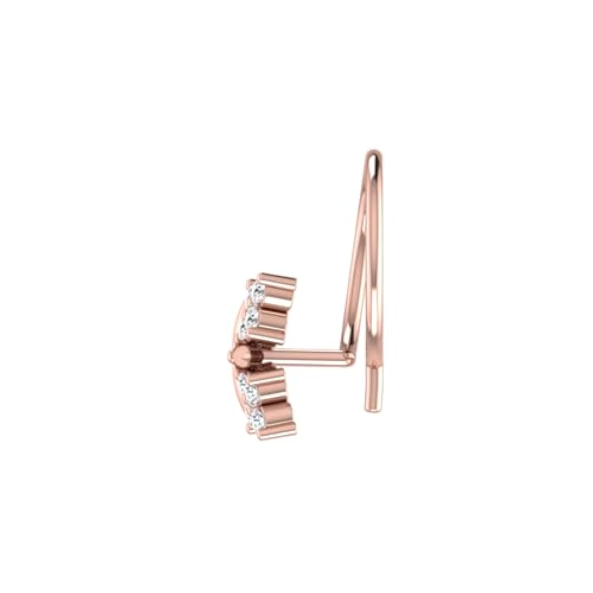 Women's 9K BIS Hallmarked Rose Gold Stud Nosering