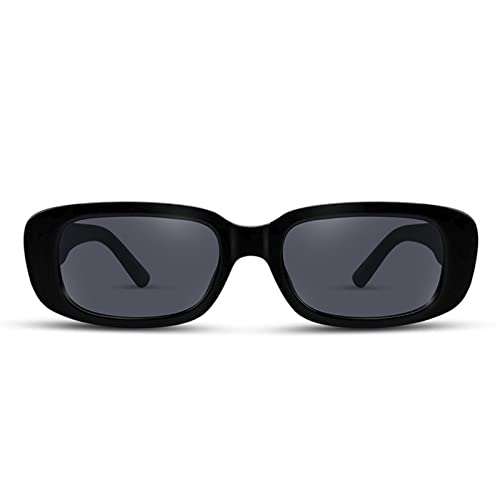 Jeulia Retro Rectangle Sunglasses UV400 Black