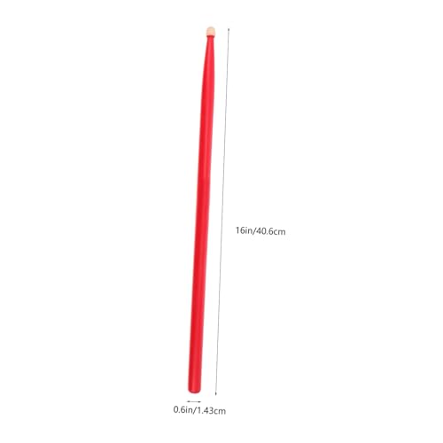 2 pares de baquetas de maple para percusión, color rojo, agarre suave antideslizante para batería miniatura 2