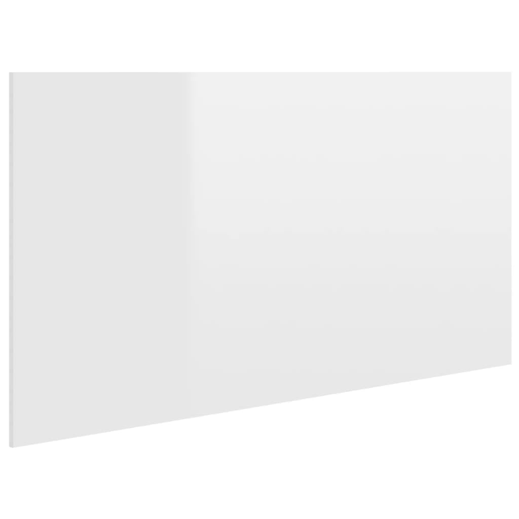 vidaXL Cabecero Cama Cabezal Dormitorio Estructura Habitación Mobiliario Muebles Decoración Adorno Madera Contrachapada Blanco Brillo 160x1,5x80 cm