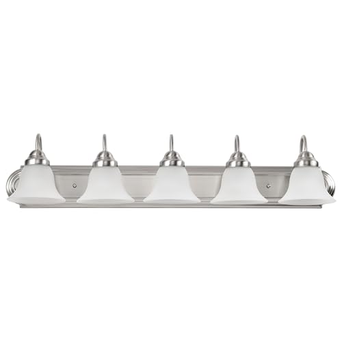 Image of Nuvo 60 /3282 Five Light Vanity, 36 in, Pwt, Nckl, B /S, Slvr