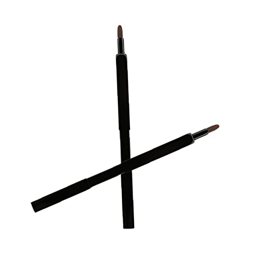FRCOLOR Retractable Lip Brush with Premium Nylon Fibers Portable Makeup Applicator Black for Daily Use and Travel for Precise Lip Shaping and Blending