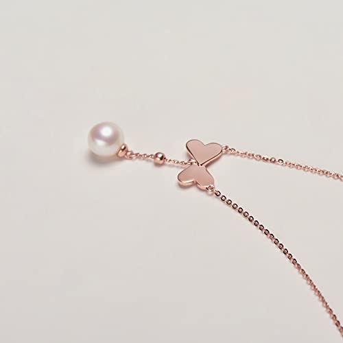 Collier perle en eau fraîche blanche pendentif argent S925 femme