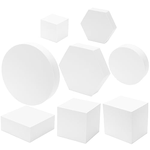8pezzi Geometric Cube Photography Props Di Fondali Per Fotografia Di Gioielli e Cosmetici Materiale Leggera e Durevole Varie Forme Per Scatti Creativi