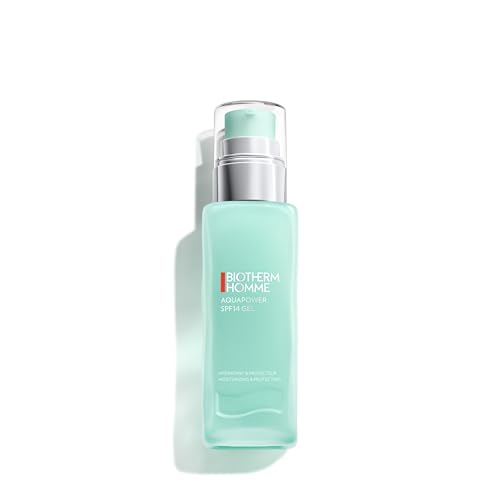 Biotherm Homme Aquapower SPF14 Gel für trockene Haut, erfrischende Gesichtscreme für Männer mit Life Plankton und Oligo-Mineralien, Gesichtspflege schützt vor UV-Strahlung und Umwelteinflüssen, 75 ml