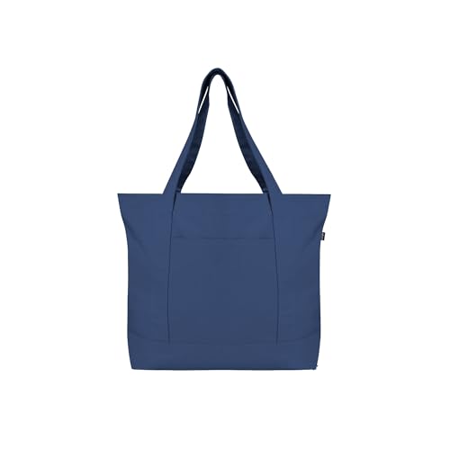 Ecoright Canvas Tote Bag for Women with Zip & Inner Pocket, 100% Organic Cotton Tote Bags for Men, Shopping, Beach