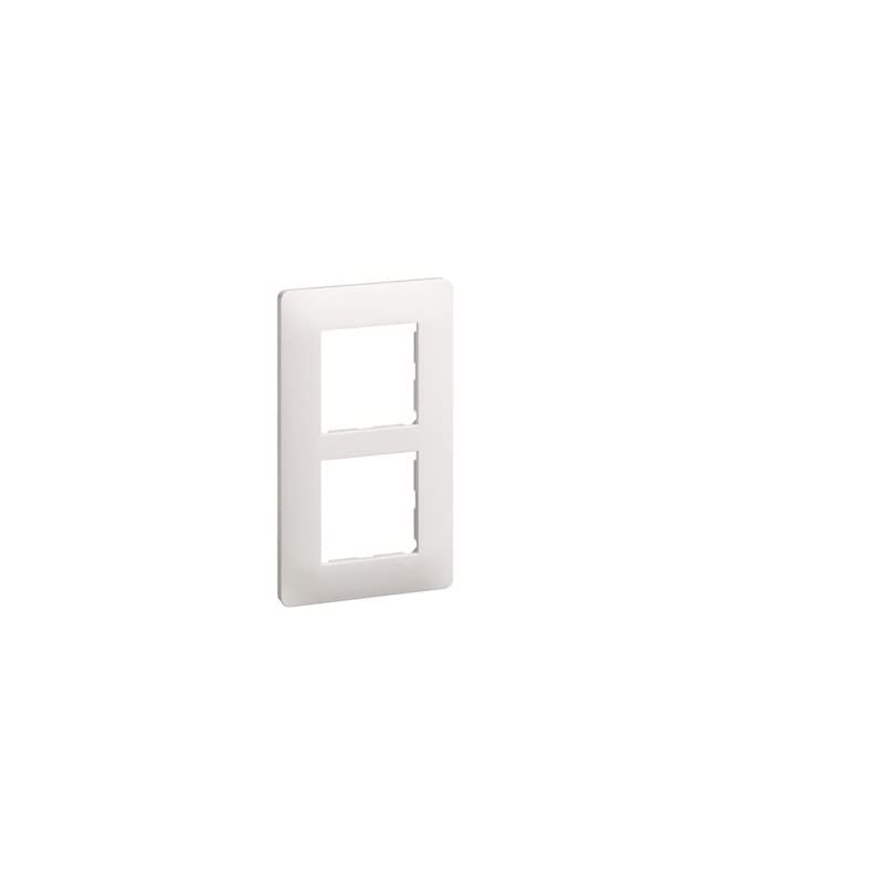 plaque 2 postes vertical, entraxe de 57 mm hager essensya blanc