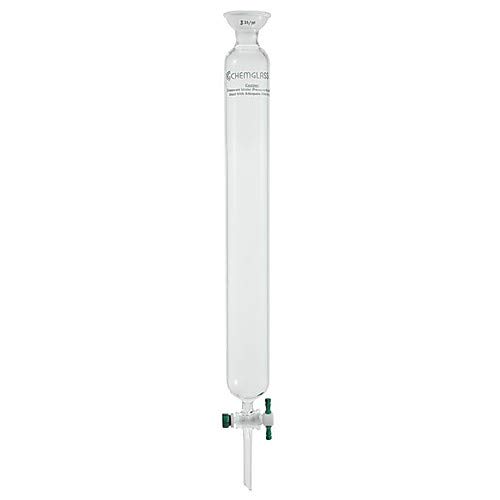 Chemglass CG-1198-44, Chromatography Column with 4mm PTFE Stopcock, 50/30 Joint, 2.5" Inside Diameter, 18" Length
