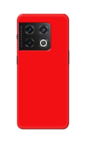 Image of Printed Hard Back Cover Case for OnePlus 10 Pro 5G Back Cover (Plain Red) -1803