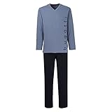 bugatti Herren Pyjama blau Uni 1er Pack 50