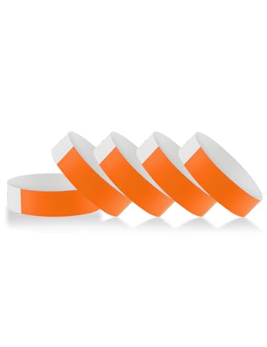 Paper Wristbands for Events 500 Pcs Disposable Wrist Bands Orange