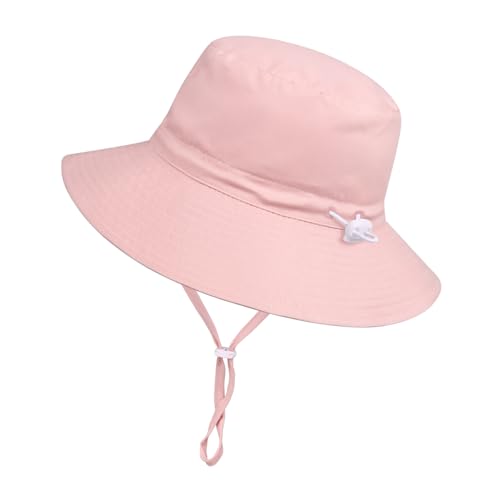 Women Wide Brimmed Sun Hat Summer Foldable Beach Bucket Hat with UV Protection for Women Young Girls Pink