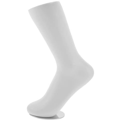 Cabilock White Mannequin Foot Display Ankle Bracelet Shoe Sock Model Display Plastic Short Stocking Mannequin Human Foot Display Mold for Shop Home