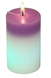 REAL: La vela decorativa está hecha de cera idéntica a una vela real, pero dentro tiene un sensor óptico que cuando la enciende con fuego real, la vela se ilumina con luz led y cambia en varios colores diferentes automáticamente.