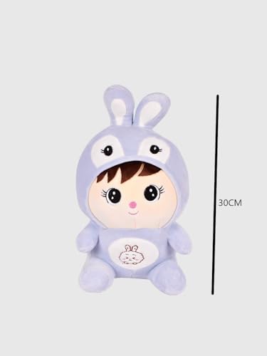 Image of Soft Plush Doll Toy with Rabbit Teddy Bear Gift Toy and Pillow for Kids, Girls and Adults Cute Stuffed Animal Plush Blue Bunny (30cm)