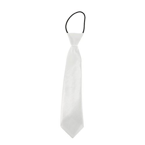 Cravate Garçon Blanche - Cravate Enfant Prénouée Garçon d'Honneur Mariage, Baptême - Collection Père et Fils - Noeud pré-attaché