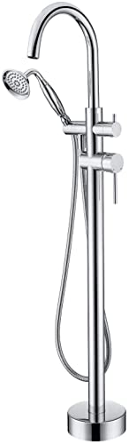 Robinet de baignoire au sol en cuivre design avec douchette pour spa à domicile