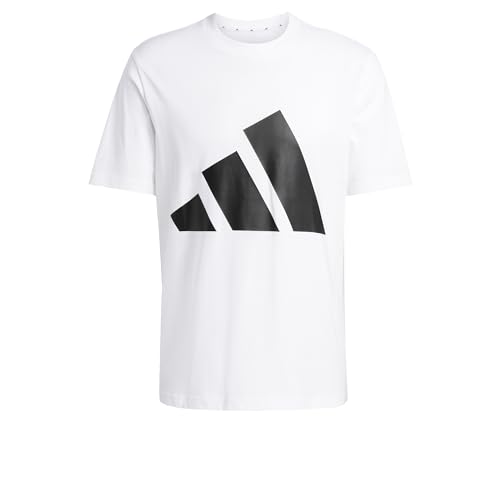 Adidas Uomo Essentials Big Logo Single Jersey tee, White/Black, M