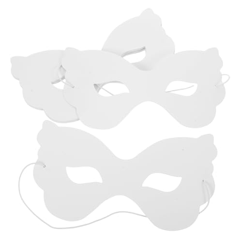 Kisangel 40 Pièces Masques Garçon Fille Blancs à Peindre Masques Demi-visage Papier avec Élastique pour Carnaval Mardi Gras Halloween Cosplay DIY Art et Fête