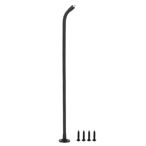 PATIKIL Microphone Podium Flange Mount Stand with 20" Gooseneck Arm, 1/4"-20 Mic Stand Holder with Male Thread Flexible Gooseneck Arm for Microphone Camera, Black