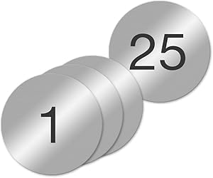 1-1/2 inch Aluminum Numbered Locker Tags Numbered 1-25