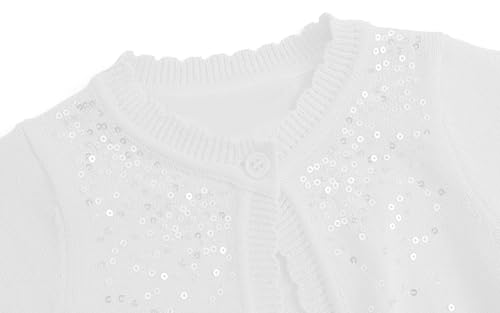 Baby Girl Shrug Knit Lace Round Neck Cotton Bolero Sequin Cardigan4