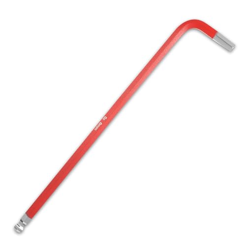 Viliqiou 6mm Ball End Hex Key Allen Wrench Extra Long L Shaped Arm S2 Steel Repairing Tool Heavy Duty Internal Hexagonal Wrench Red