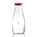 Stylla Glass Caraffa in Vetro da 1200 ml, Brocca in Vetro Borosilicato e Tappo in Silicone, Colore Rosso