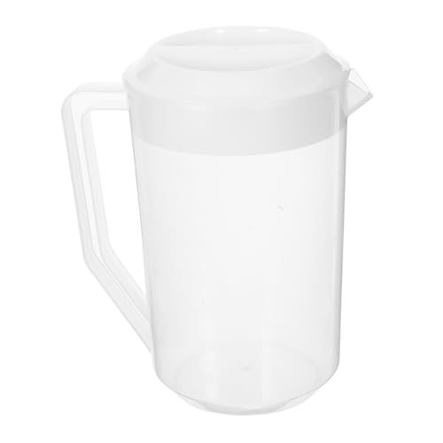 STOBAZA Jarra de Plástico Transparente con Tapa Capacidad con para Bebidas Frías Jugos y Té Helado Diseño Reutilizable para Hogar y Oficina